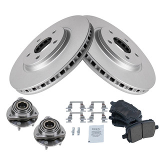 TRQ® - Front Disc Brake Kit with Ceramic Pads and Hub Assemblies