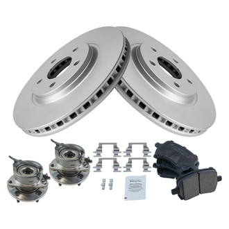 TRQ® - Front Disc Brake Kit with Ceramic Pads and Hub Assemblies