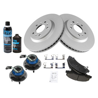 TRQ® - Front Disc Brake Kit with Ceramic Pads and Hub Assemblies