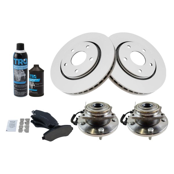 TRQ® - Front Disc Brake Kit with Ceramic Pads and Hub Assemblies