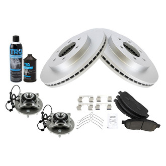TRQ® - Front Disc Brake Kit with Ceramic Pads and Hub Assemblies