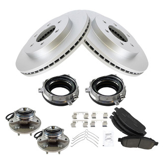 TRQ® - Front Disc Brake Kit with Ceramic Pads and Hub Assemblies