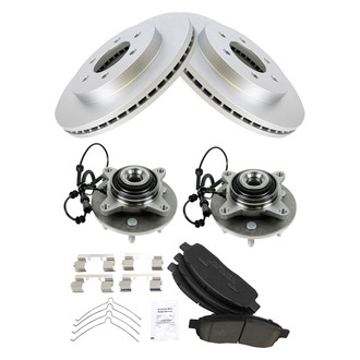 TRQ® - Front Disc Brake Kit with Ceramic Pads and Hub Assemblies