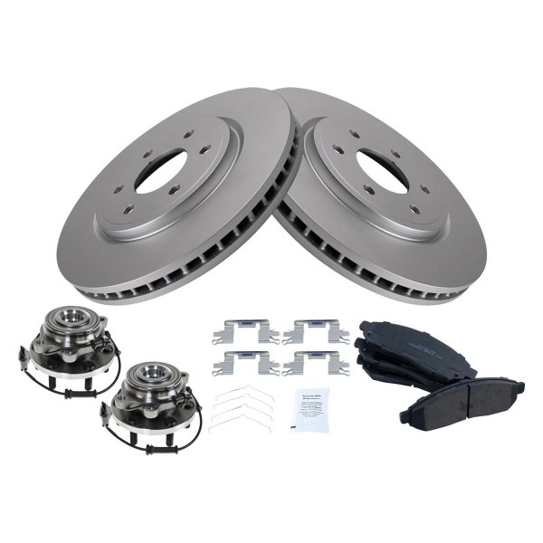 TRQ® - Front Disc Brake Kit with Ceramic Pads and Hub Assemblies