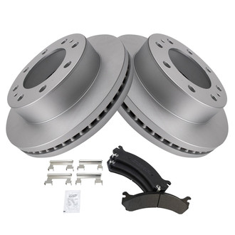 TRQ® - Front Disc Brake Kit with Semi-Metallic Pads