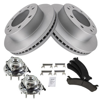 TRQ® - Front Disc Brake Kit with Ceramic Pads and Hub Assemblies