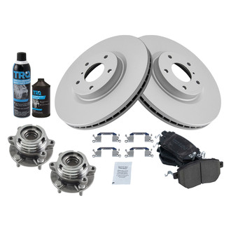 TRQ® - Front Disc Brake Kit with Ceramic Pads and Hub Assemblies