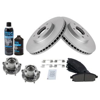 TRQ® - Front Disc Brake Kit with Ceramic Pads and Hub Assemblies