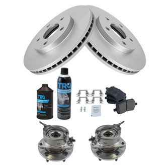 TRQ® - Front Disc Brake Kit with Ceramic Pads and Hub Assemblies