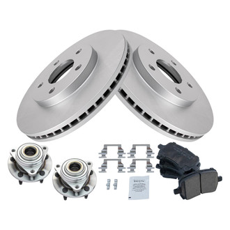 TRQ® - Front Disc Brake Kit with Ceramic Pads and Hub Assemblies