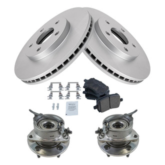 TRQ® - Front Disc Brake Kit with Ceramic Pads and Hub Assemblies