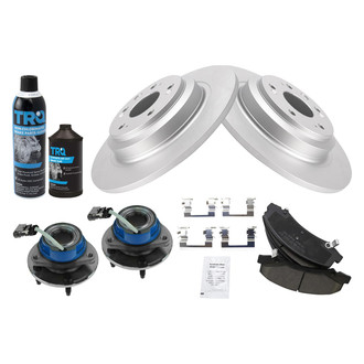 TRQ® - Front Disc Brake Kit with Ceramic Pads and Hub Assemblies