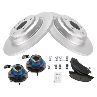 TRQ® - Front Disc Brake Kit with Ceramic Pads and Hub Assemblies