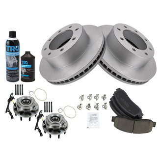TRQ® - Front Disc Brake Kit with Ceramic Pads and Hub Assemblies