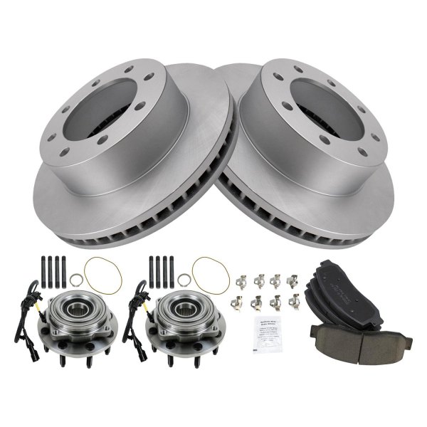 TRQ® - Front Disc Brake Kit with Ceramic Pads and Hub Assemblies