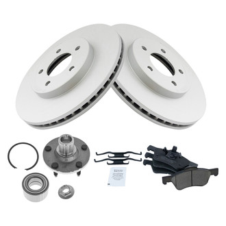 TRQ® - Front Disc Brake Kit with Ceramic Pads and Hub Assemblies