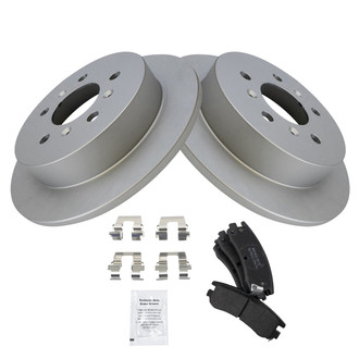 TRQ® - Rear Passenger Side Disc Brake Kit with Semi-Metallic Pads