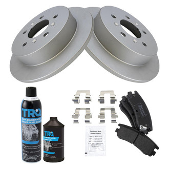 TRQ® - Rear Driver Side Disc Brake Kit with Semi-Metallic Pads