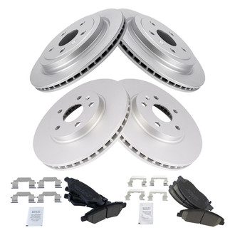 TRQ® - Front and Rear Disc Brake Kit with Ceramic Pads