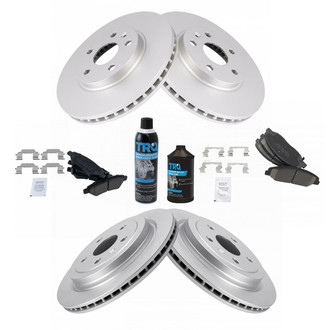 TRQ® - Front and Rear Disc Brake Kit with Ceramic Pads