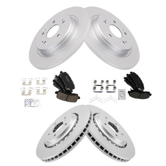 TRQ® - Front and Rear Disc Brake Kit with Ceramic Pads