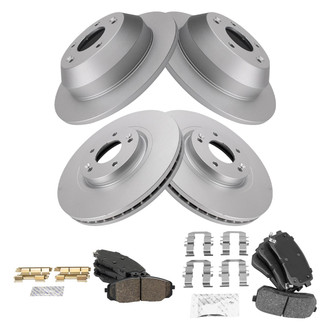 TRQ® - Front and Rear Disc Brake Kit with Ceramic Pads