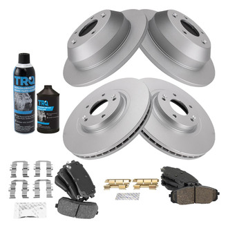 TRQ® - Front and Rear Disc Brake Kit with Ceramic Pads