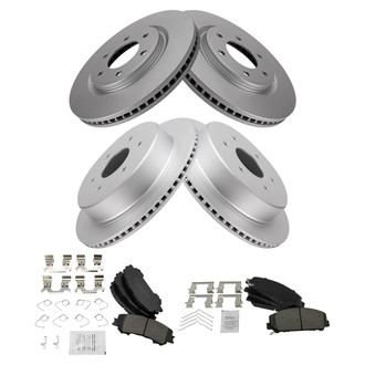 TRQ® - Front and Rear Disc Brake Kit with Ceramic Pads