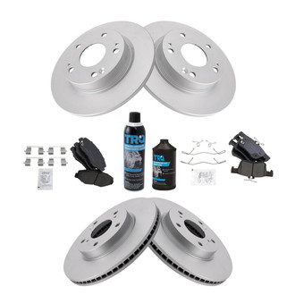TRQ® - Front and Rear Disc Brake Kit with Ceramic Pads