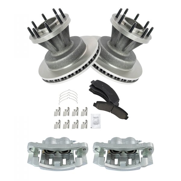 TRQ® - Front Ceramic Brake Pad & Rotor Kit with Calipers