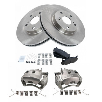 TRQ® - Front Disc Brake Kit with Semi-Metallic Pads and Calipers