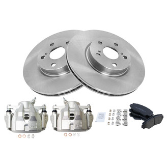 TRQ® - Front Disc Brake Kit with Semi-Metallic Pads and Calipers