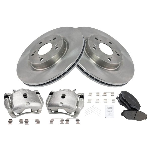 TRQ® - Semi-Metallic Brake Pad & Rotor Kit with Calipers