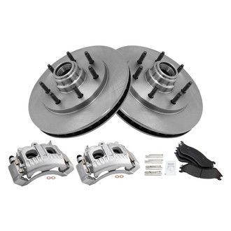 TRQ® - Front Disc Brake Kit with Semi-Metallic Pads and Calipers