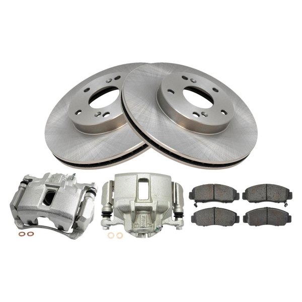 TRQ® - Semi-Metallic Brake Pad & Rotor Kit with Calipers