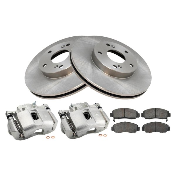 TRQ® - Semi-Metallic Brake Pad & Rotor Kit with Calipers