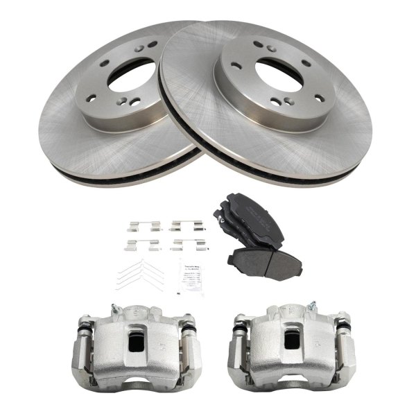 TRQ® - Semi-Metallic Brake Pad & Rotor Kit with Calipers