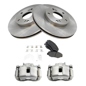 TRQ® - Front Disc Brake Kit with Semi-Metallic Pads and Calipers