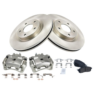 TRQ® - Front Disc Brake Kit with Semi-Metallic Pads and Calipers