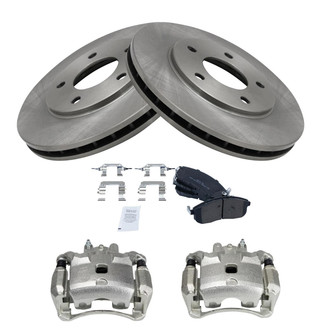 TRQ® - Front Disc Brake Kit with Semi-Metallic Pads and Calipers