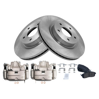 TRQ® - Front Disc Brake Kit with Semi-Metallic Pads and Calipers