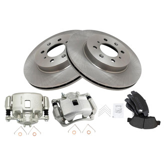 TRQ® - Front Disc Brake Kit with Semi-Metallic Pads and Calipers