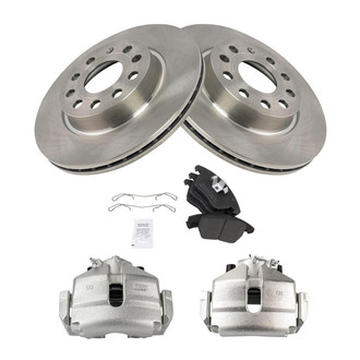 TRQ® - Front Disc Brake Kit with Semi-Metallic Pads and Calipers