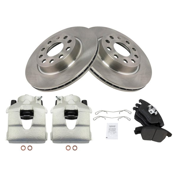 TRQ® - Semi-Metallic Brake Pad & Rotor Kit with Calipers