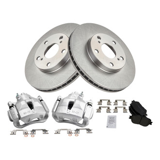 TRQ® - Front Disc Brake Kit with Semi-Metallic Pads and Calipers