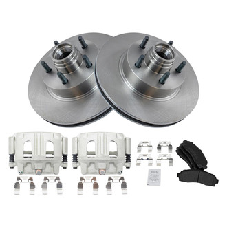 TRQ® - Front Disc Brake Kit with Semi-Metallic Pads and Calipers