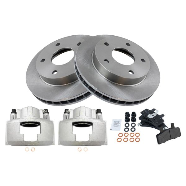 TRQ® - Semi-Metallic Brake Pad & Rotor Kit with Calipers