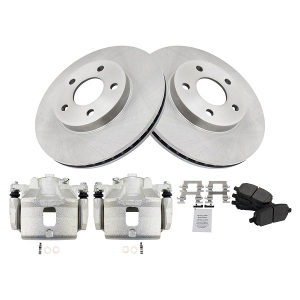 TRQ® - Semi-Metallic Brake Pad & Rotor Kit with Calipers