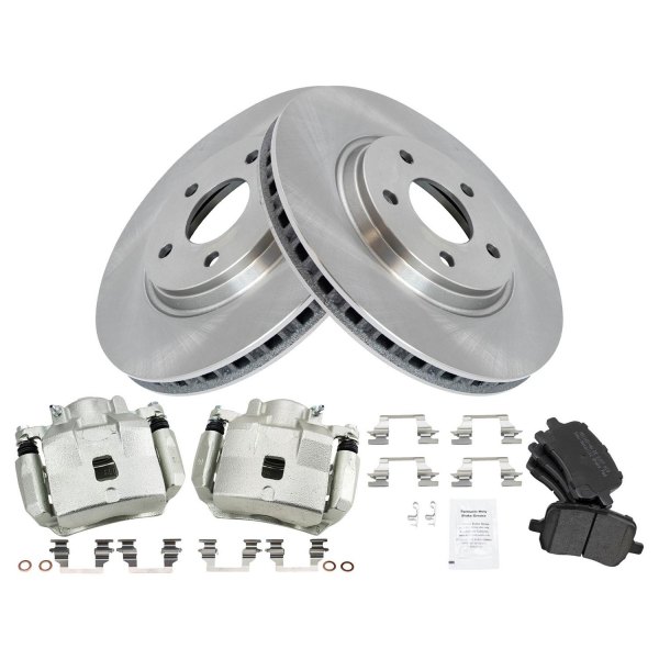 TRQ® - Front Disc Brake Kit with Semi-Metallic Pads and Calipers