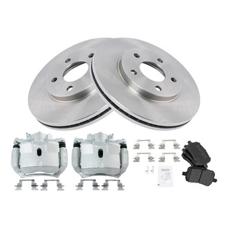 TRQ® - Front Disc Brake Kit with Semi-Metallic Pads and Calipers